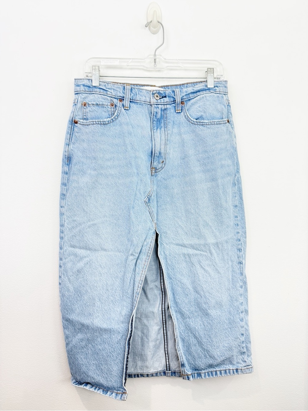 Abercrombie & Fitch High Rise Denim Slit Front Skirt Size 29/8